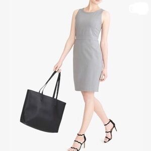 J.Crew Sheath Women Dress Size 8 Gray Sleeveless Stretch Lined Career Work